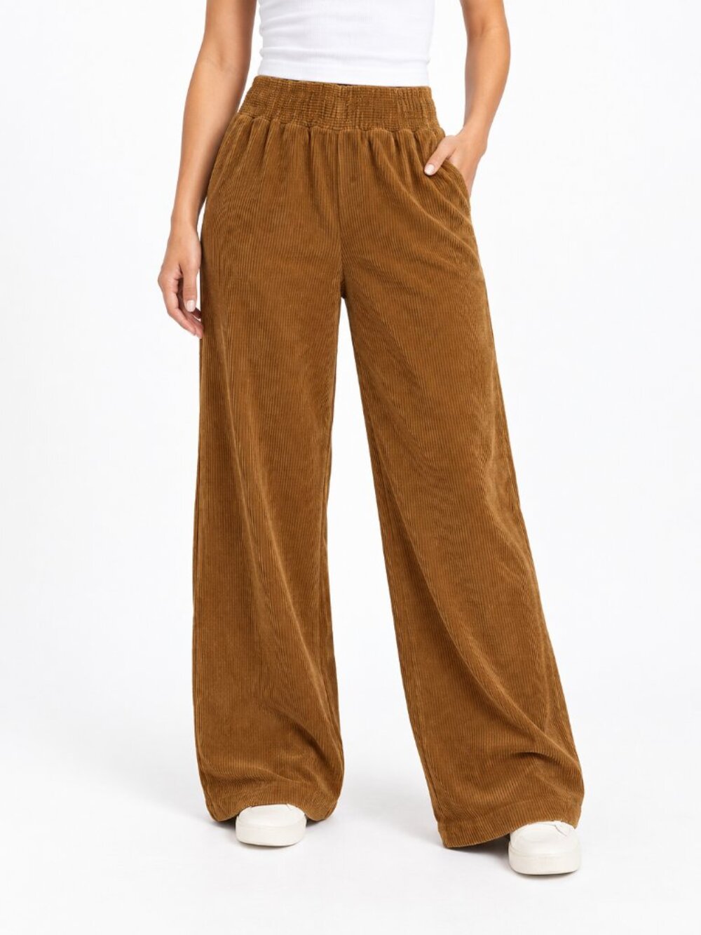 Forever 21 Brown Corduroy Wide Leg Pants Size M NWT